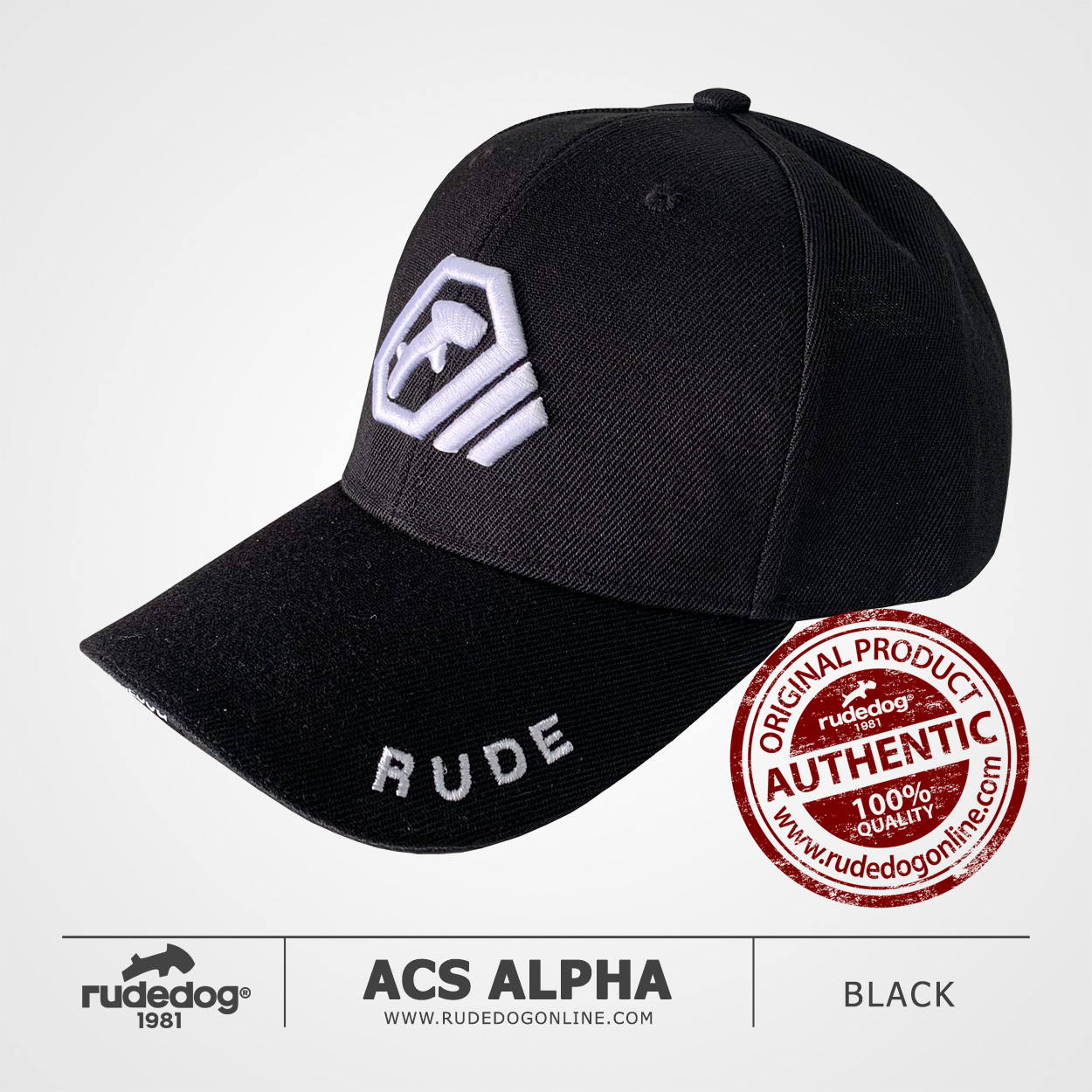 หมวกแก๊ป rudedog รุ่น ACS Alpha สีดำ