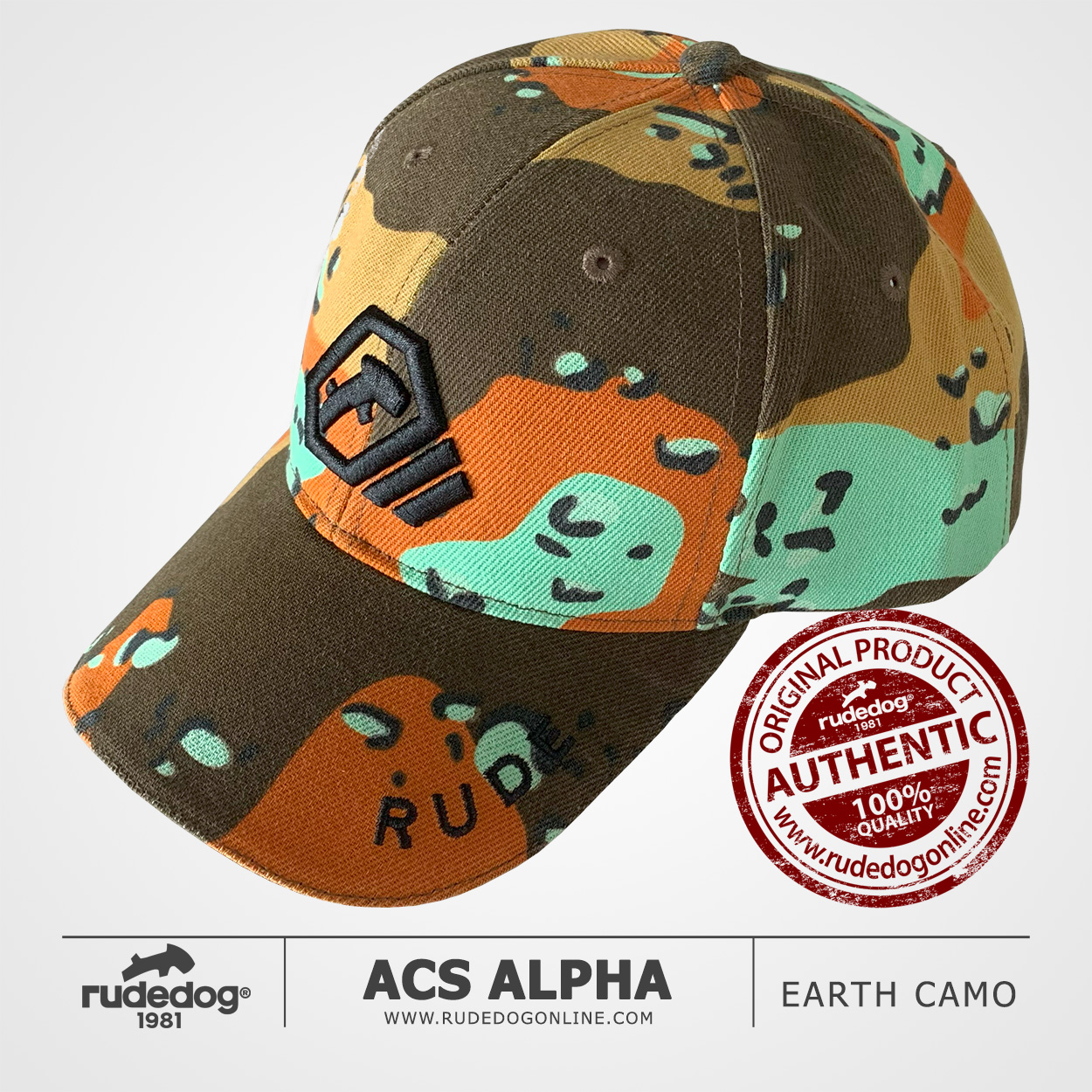 หมวกแก๊ป rude dog รุ่น ACS Alpha สีโลกลายพราง