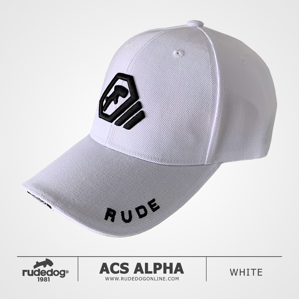 หมวกแก๊ป rudedog รุ่น ACS Alpha สีขาว