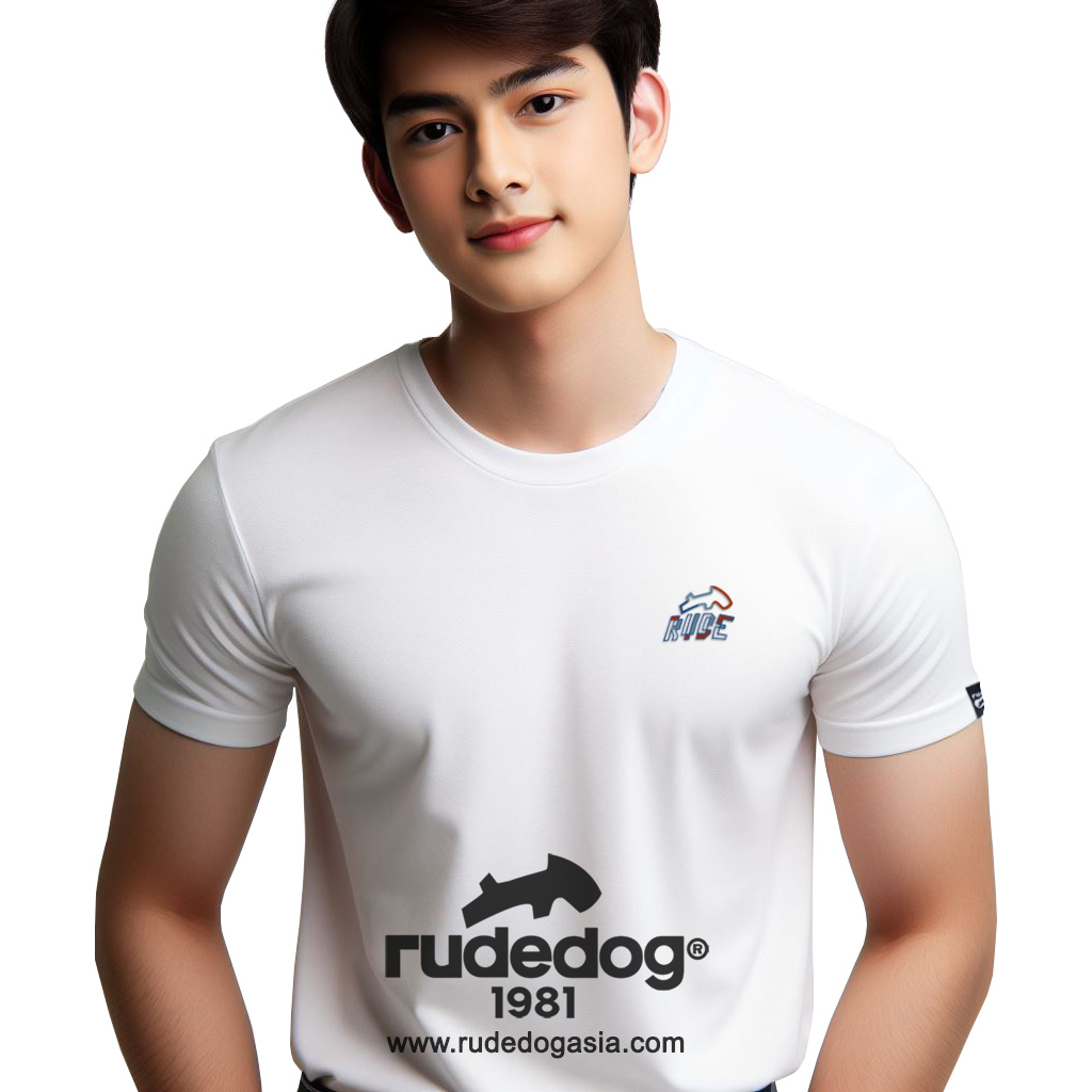 เสื้อยืด rudedog รุ่น BARBERSHOP ผู้ชาย สีขาว