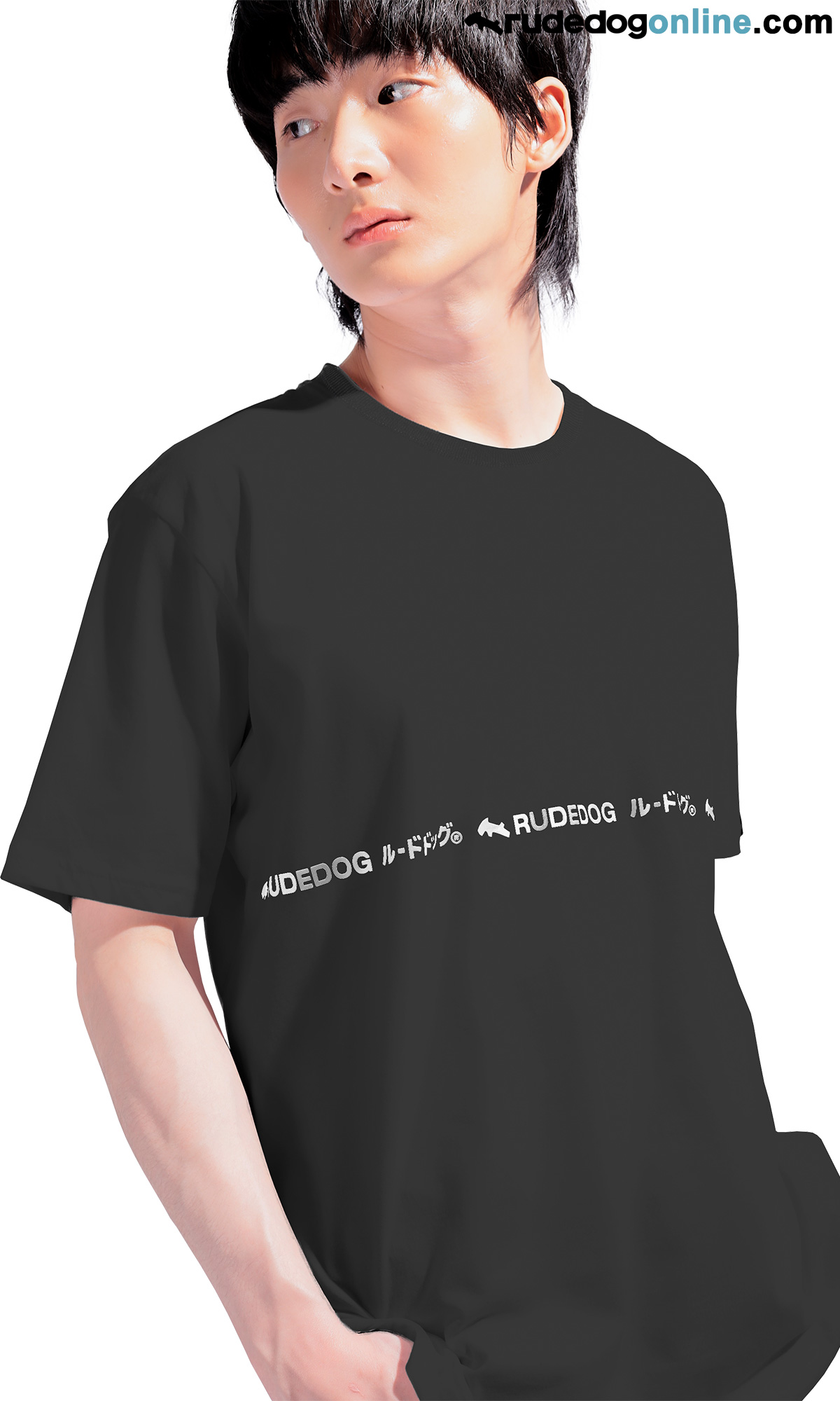 ลายเสื้อยืด rudedog รุ่น Fusion Line ผู้ชาย สีดำ