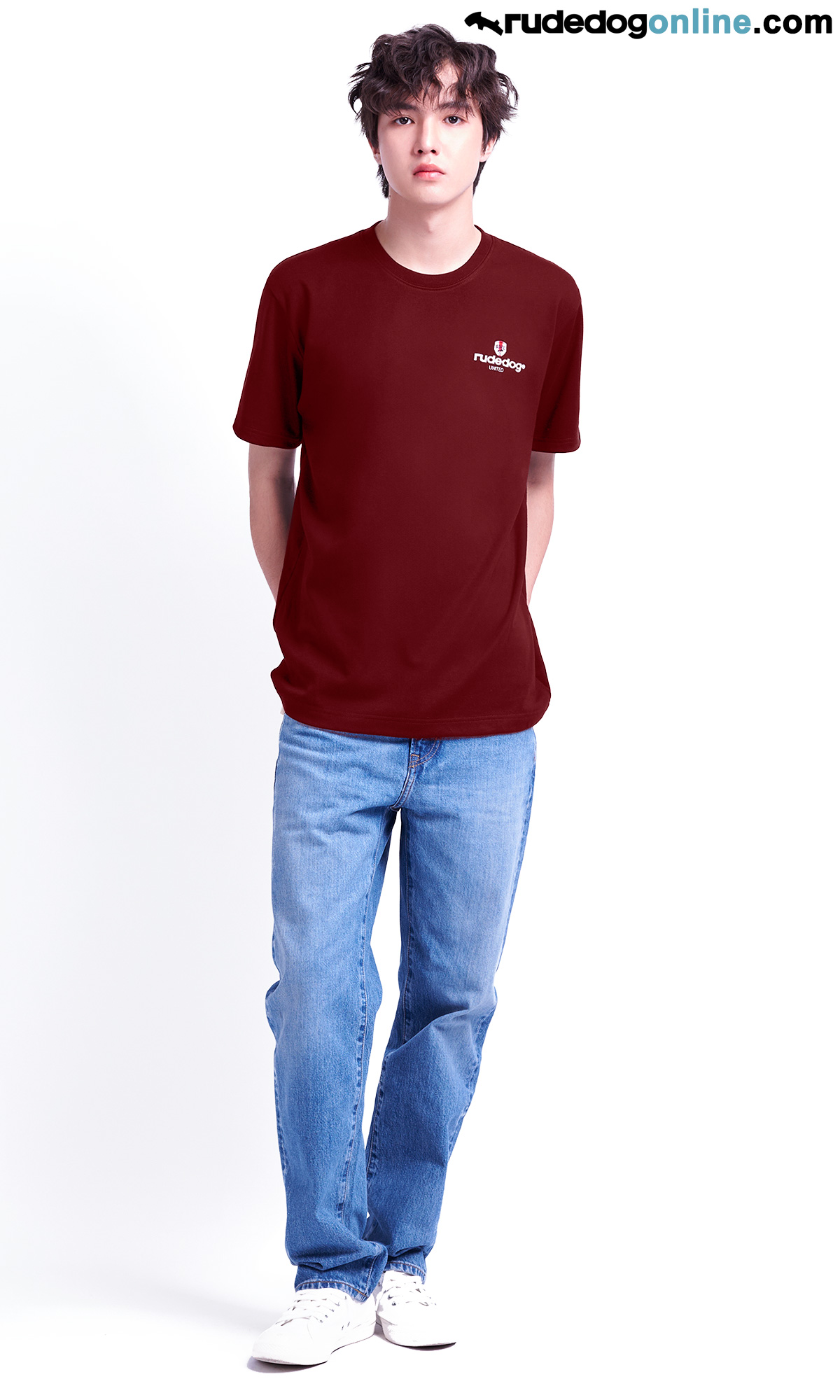 ลายเสื้อยืด rudedog รุ่น Mini United ผู้ชาย สีแดงทิเบต