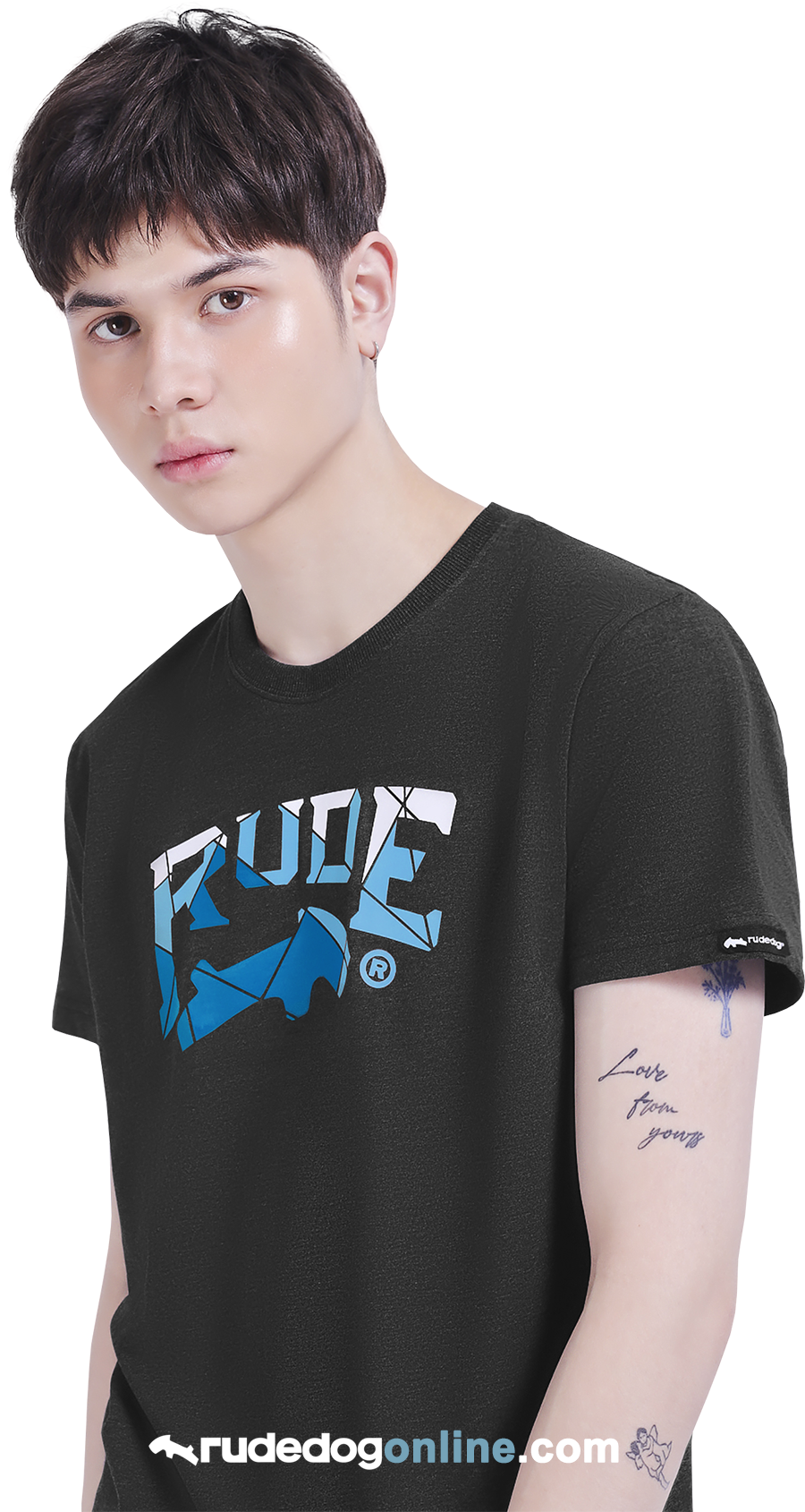 เสื้อยืด rudedog รุ่น Mica สีดำ