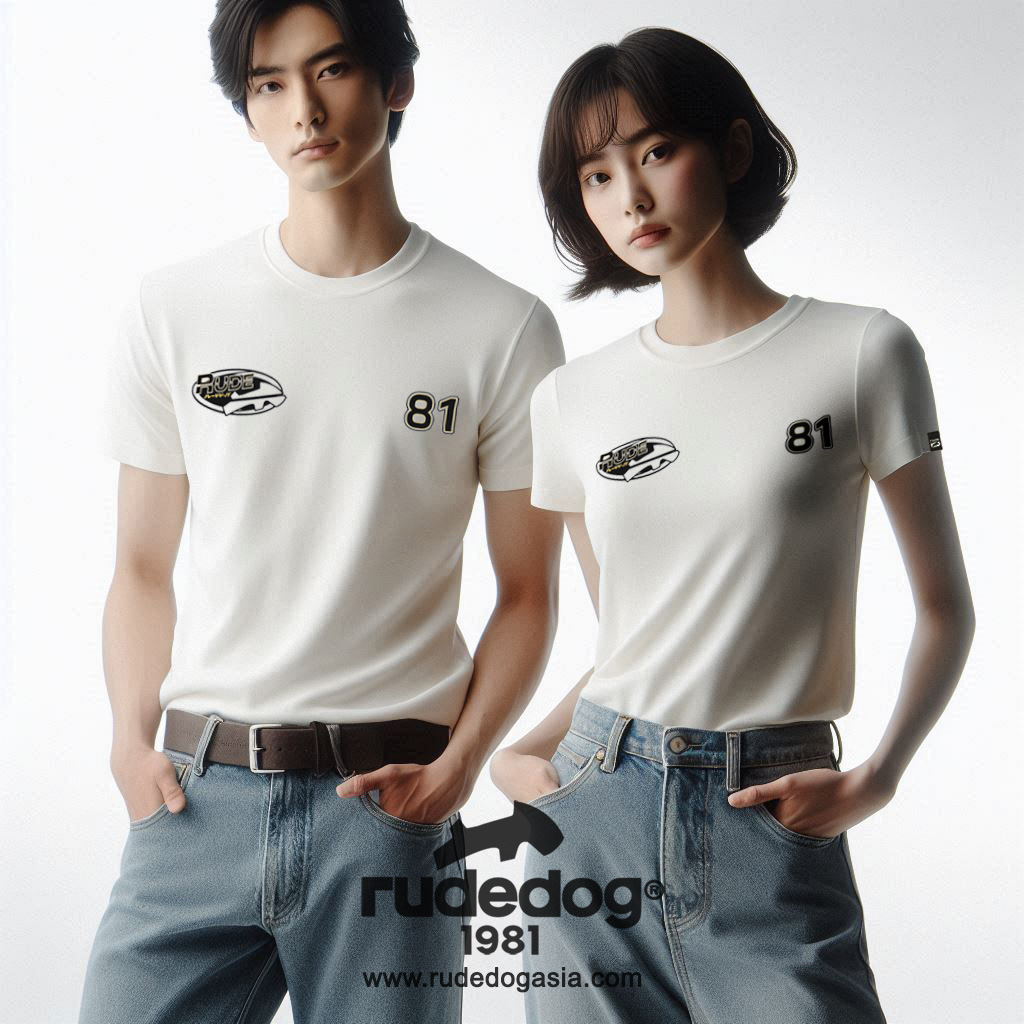 เสื้อยืด rudedog รุ่น SKIPPER ผู้ชาย ผู้หญิง สีขาว