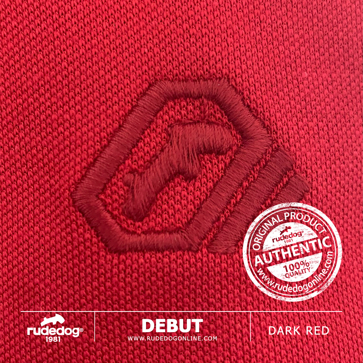 เสื้อโปโล rudedog รุ่น DEBUT สีแดงเข้ม