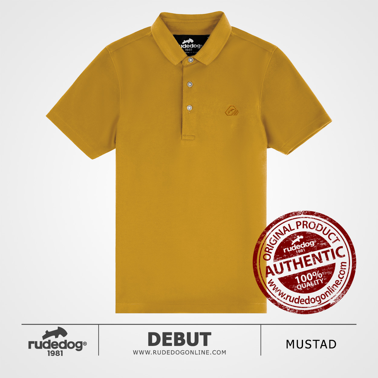 เสื้อโปโล rudedog รุ่น DEBUT สีมัสตาร์ด