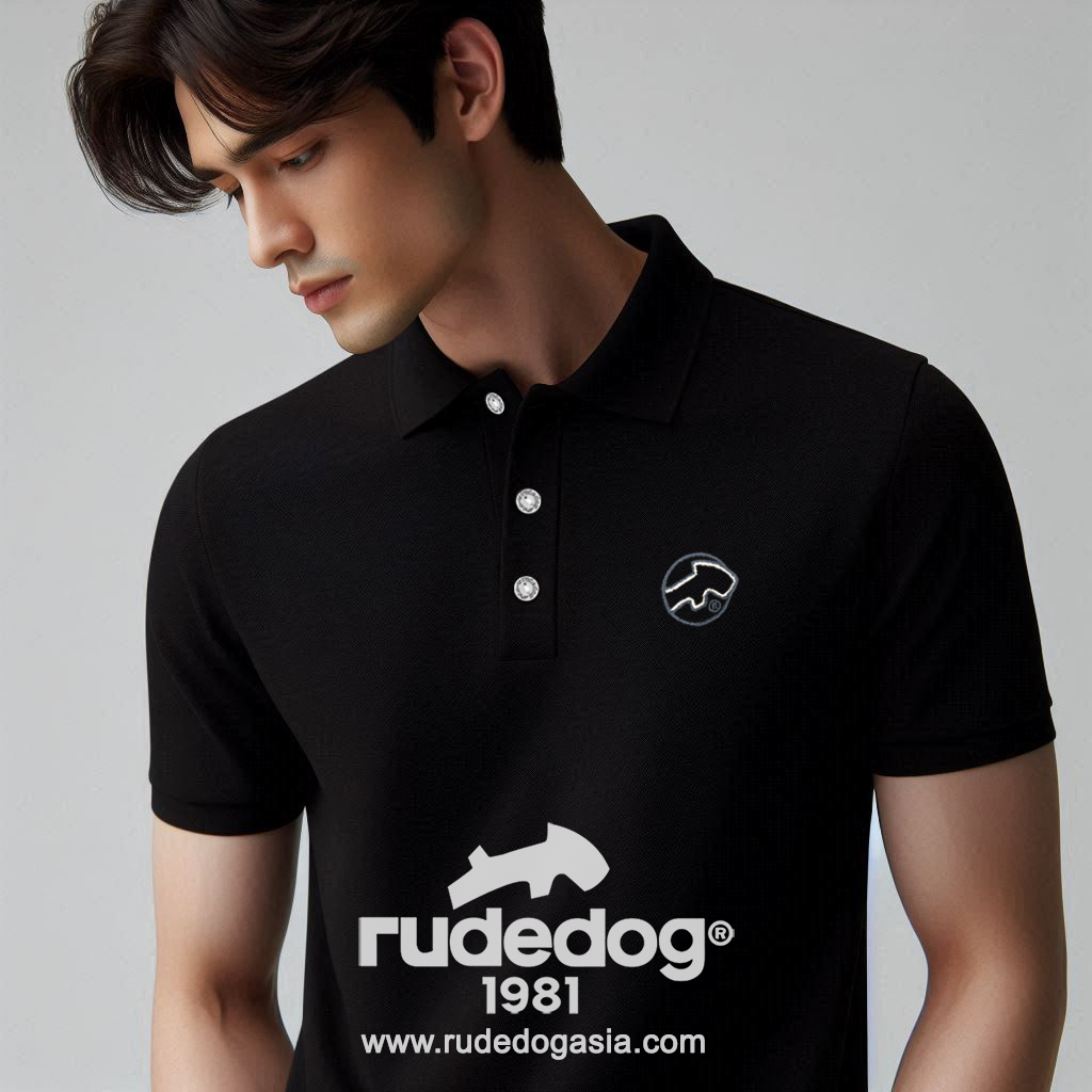 เสื้อโปโล rudedog รุ่น GLOBE สีดำ ผู้ชาย