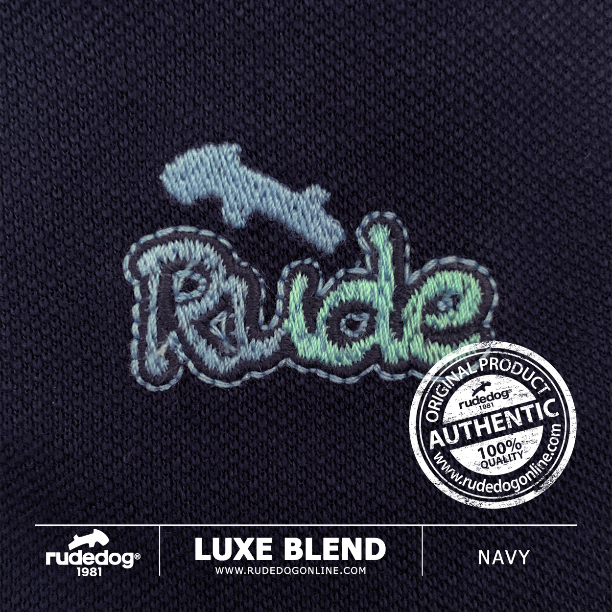 เสื้อโปโล rudedog รุ่น LUXE BLEND สีกรมท่า