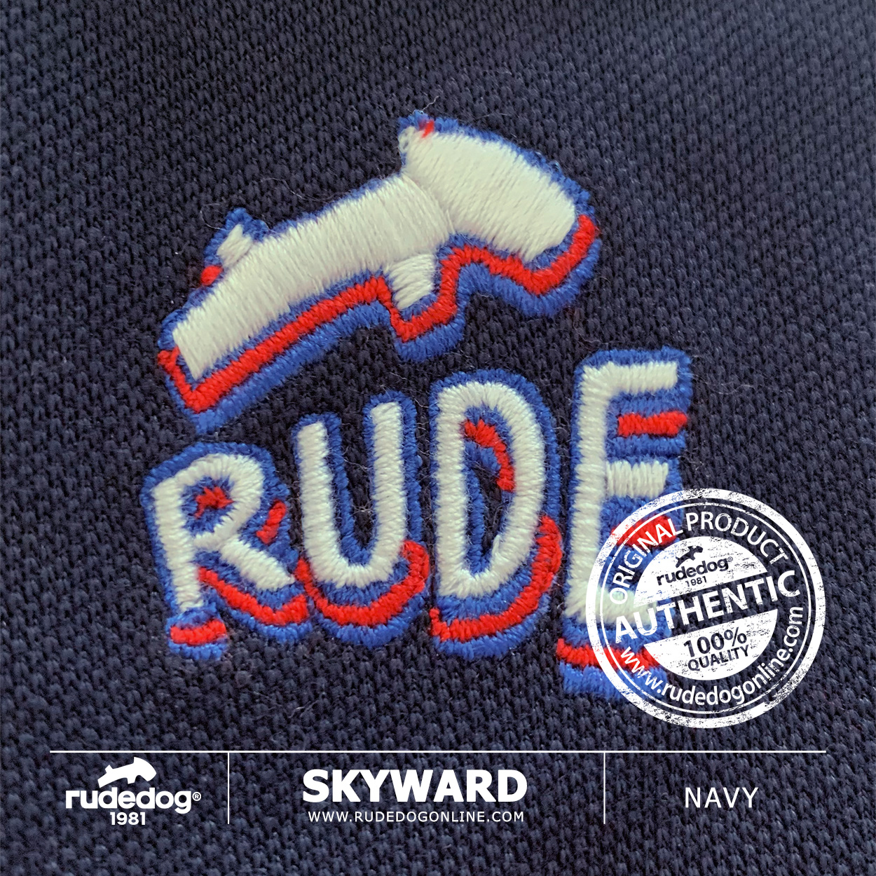 เสื้อโปโล rudedog รุ่น SKYWARD สีกรมท่า