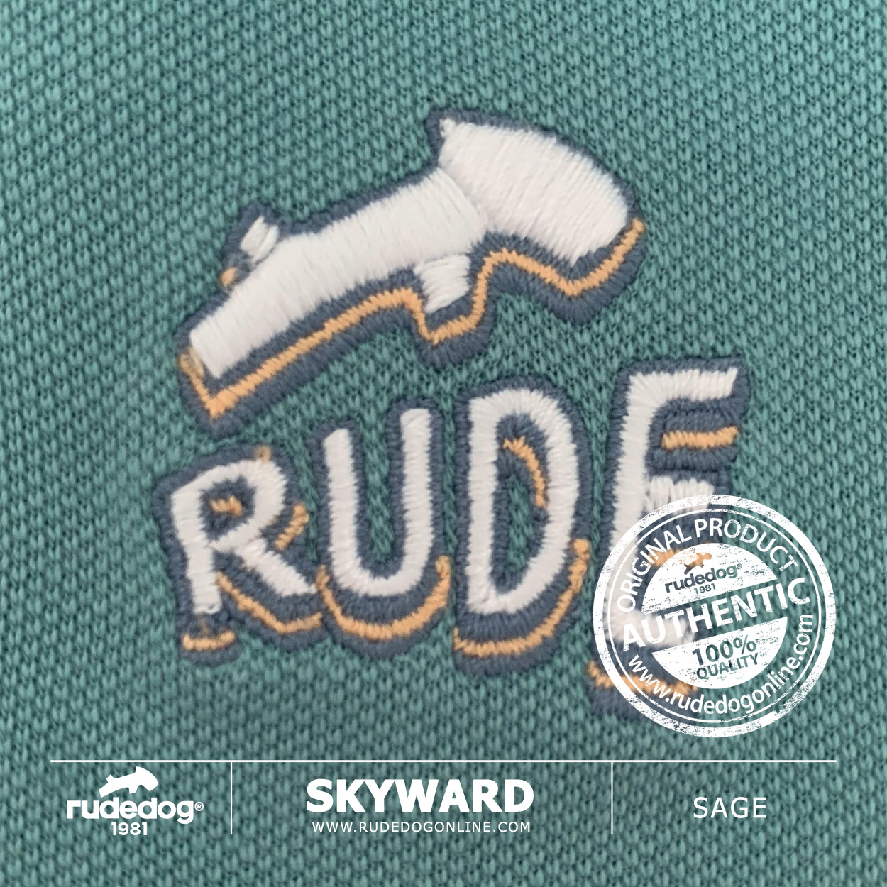 เสื้อโปโล rudedog รุ่น SKYWARD สีเขียวเซจ